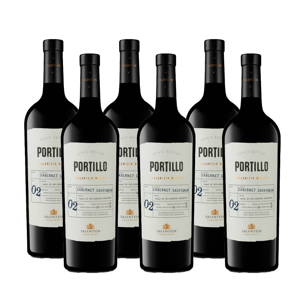 Portillo Cabernet Sauvignon 750 ml (box of 6 bottles).