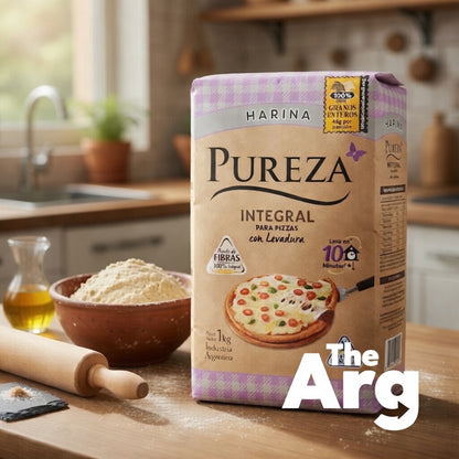Pureza Whole Wheat Pizza Flour with Yeast 1kg | Argentine Integral Flour Mix