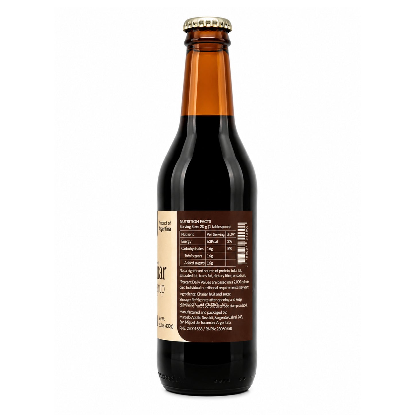 RAIZA Arrope de Chañar - Chañar Fruit Syrup 430g (0.94 lb)