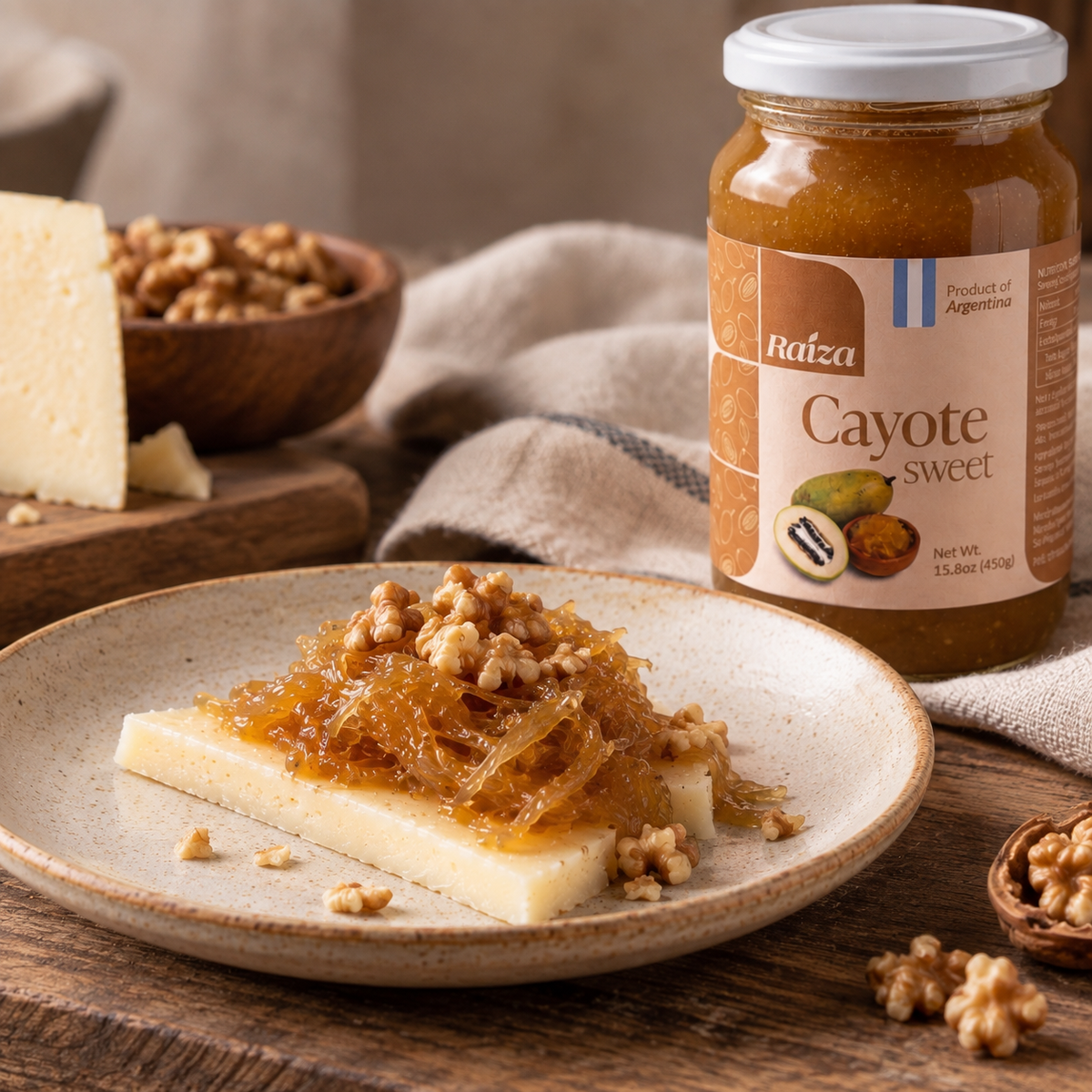 RAIZA Dulce de Cayote - Traditional Argentine Fig Leaf Gourd Preserve 450 g (15.8 oz)