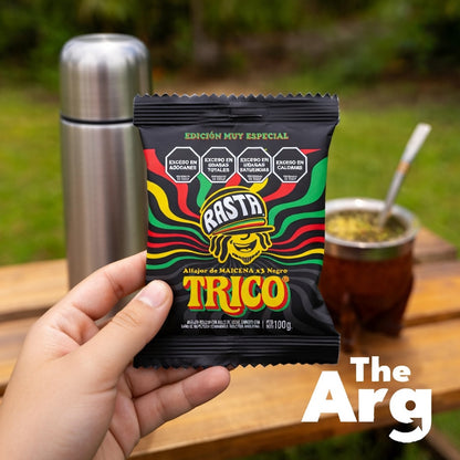 Rasta Trico Triple Alfajor | Dark Chocolate Covered Cornstarch Alfajor with Dulce de Leche 100 g / 0.22 lb