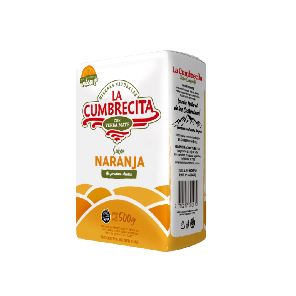 Yerba Mate Orange Flavor La Cumbrecita 500g/1.1lb