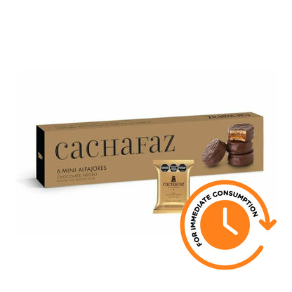 SALE Cachafaz Mini Alfajores with Semi-Bitter Chocolate and Dulce de Leche – 6u. 162g / 0.36lb