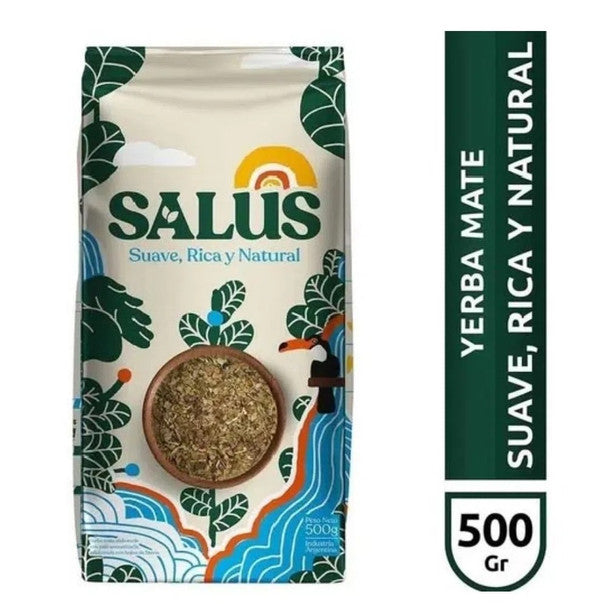 Salus Yerba Mate Suave, Rica & Natural Classic Yerba Mate with Stevia Leaves, 500 g / 1.1 lb