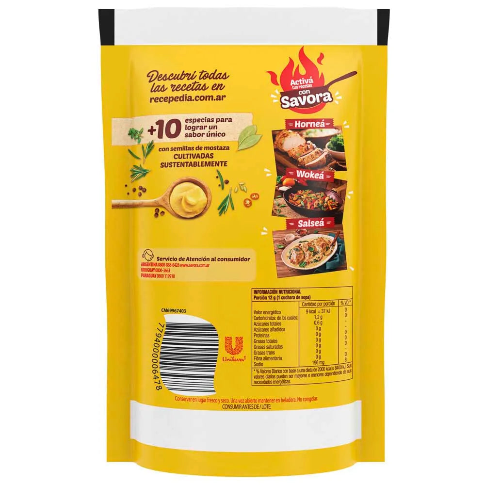 Savora Classic Yellow Mustard 250g