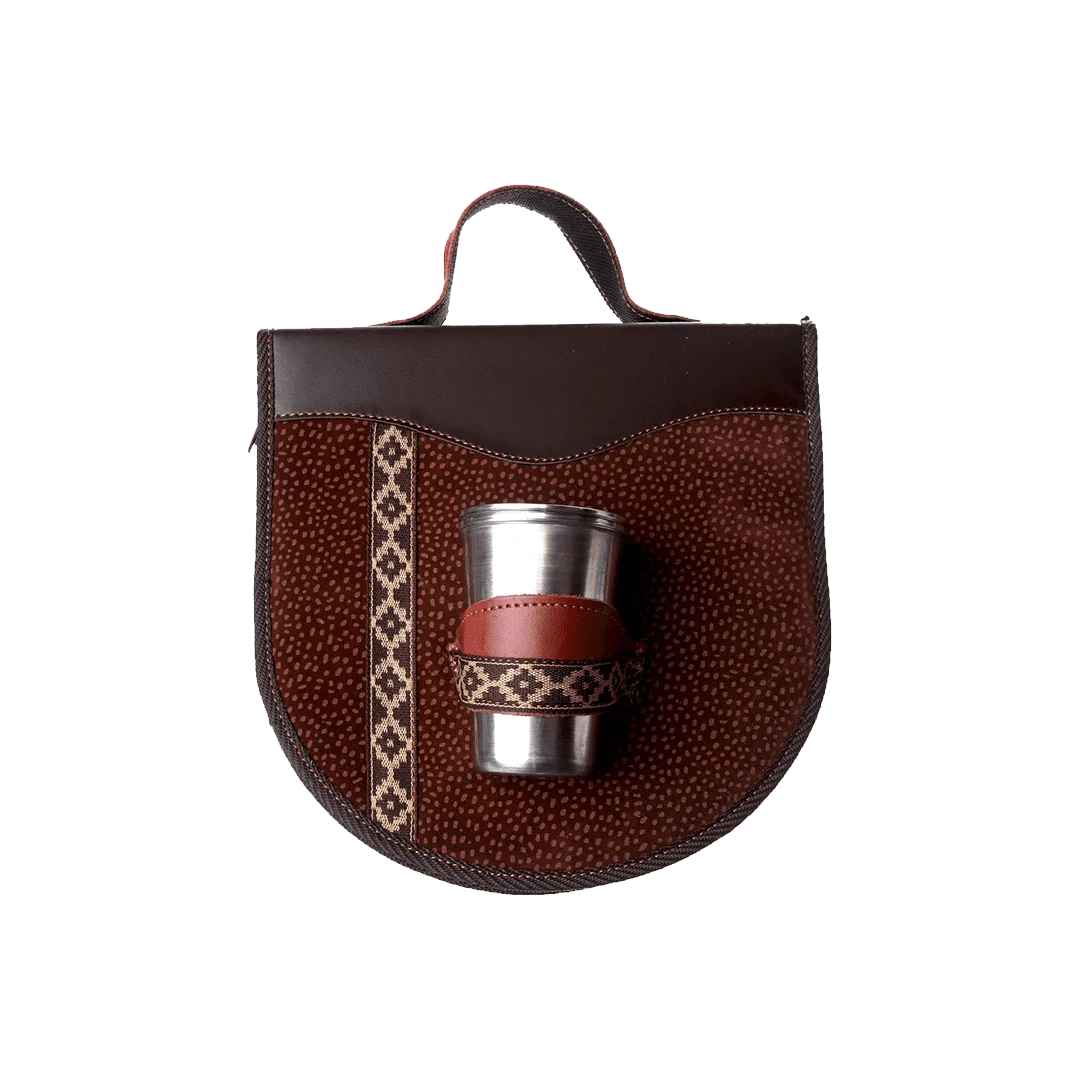 BBQ Set Double Case - Brown Leather