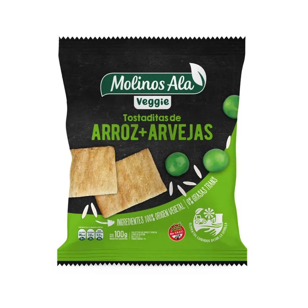 Molinos Ala – Vegan Rice and Pea Toasts 100g/0.22lb