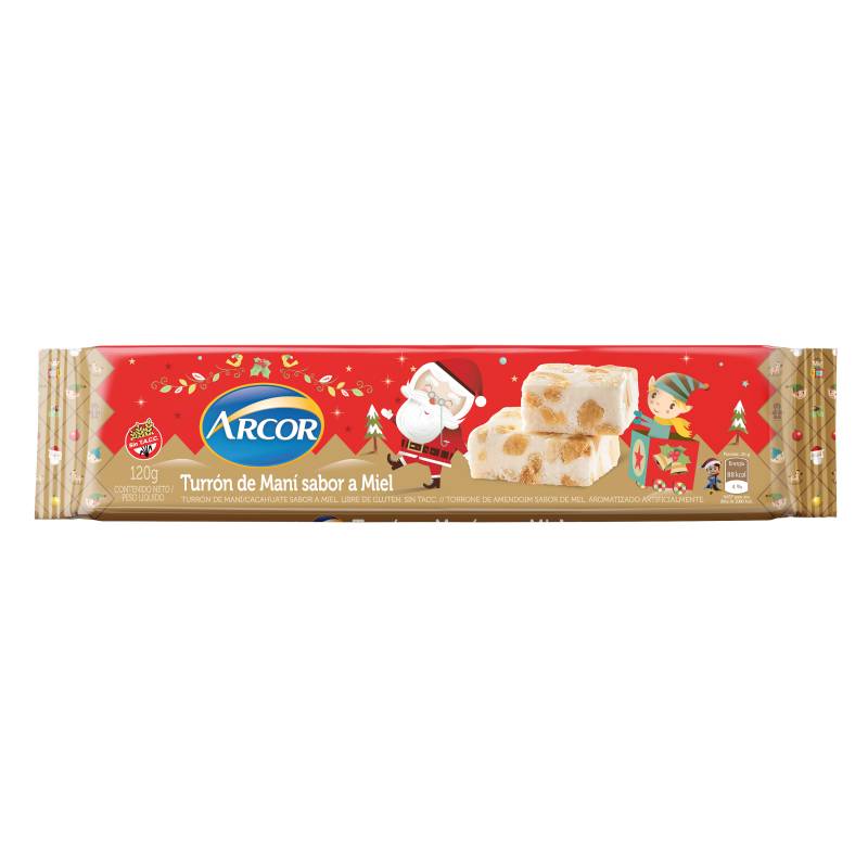 Arcor Turrón de Maní Honey Peanut Torrone Classic Christmas Nougat 120 g / 4.23 oz