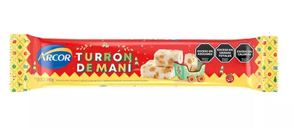 Arcor Turrón de Maní Classic Peanut Christmas Nougat 280g / 9.87 oz