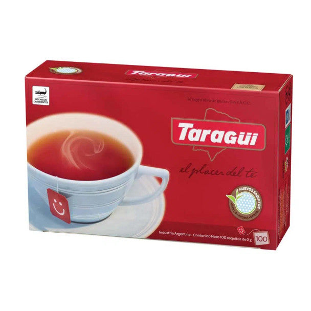Taragüi Black Tea Bags Intense Flavor (Box of 100 Tea Bags) 200g