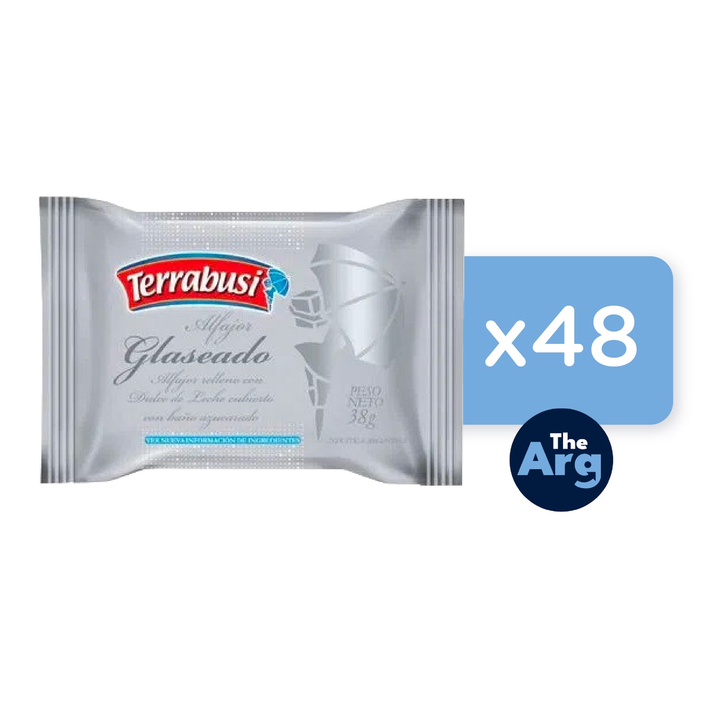 Terrabusi Alfajores Sugar Frosting Filled with Dulce de Leche 38g. (Box of 48u.)