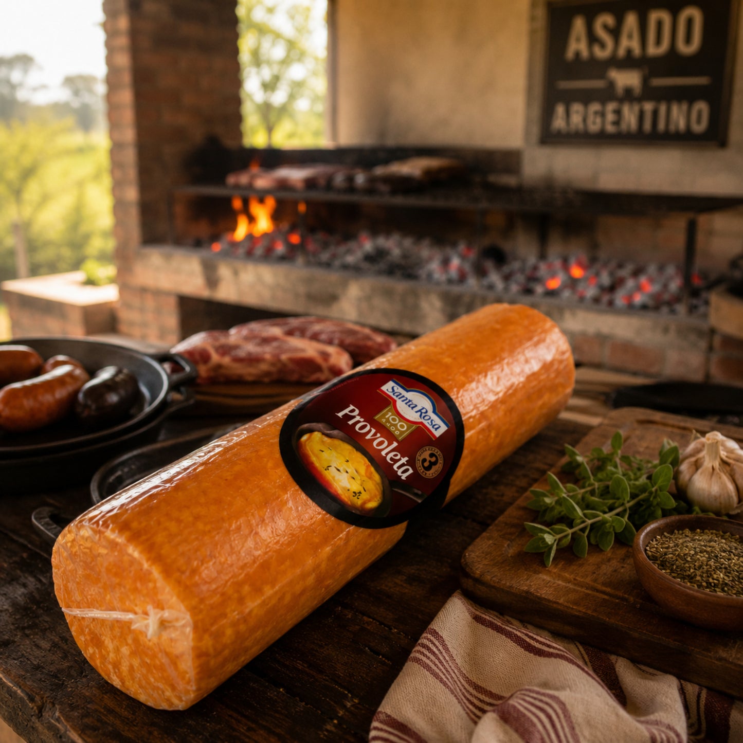 Santa Rosa Provoleta Grill Cheese | Whole 4 kg Bar (8.8 lb) | Argentine Provolone for Asado