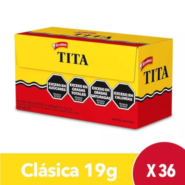 Tita Chocolate Coated Cookie 19 g / 0.67 oz Family Box (36 Units)