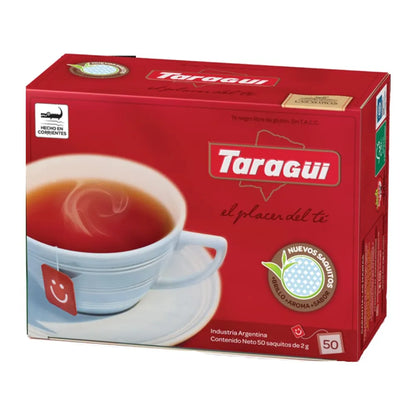 Taragüi Black Tea Bags Intense Flavor | Box of 50 Tea Bags 100g