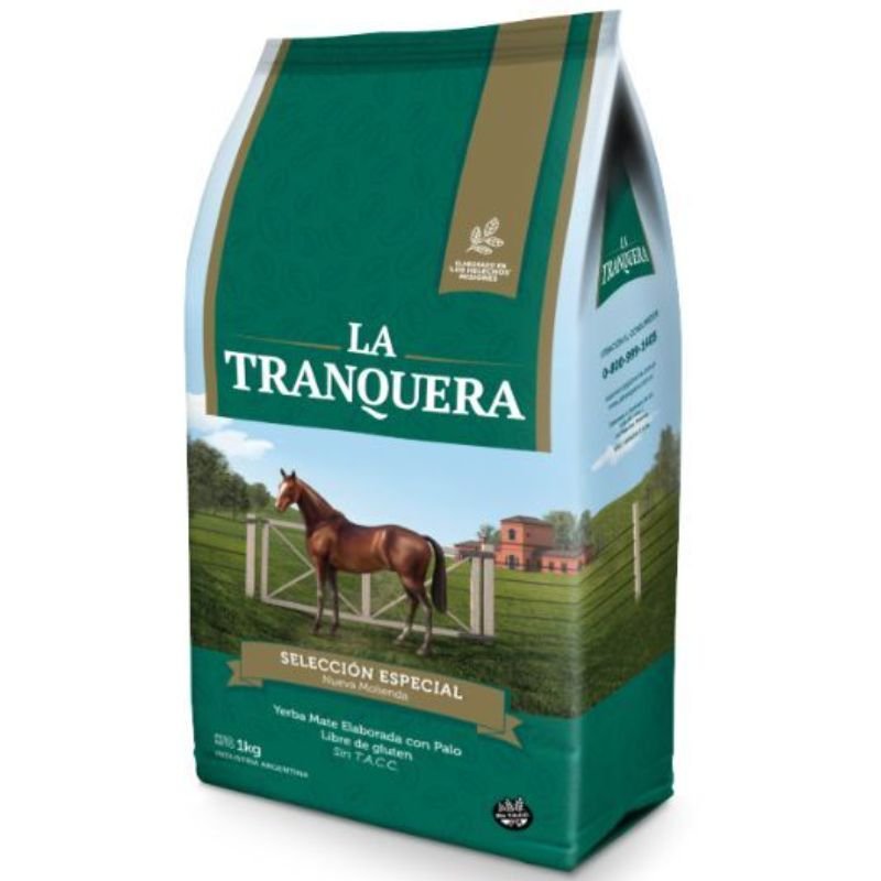 Package of Yerba Mate La Tranquera Tradicional 1000g, a larger option for sharing the bold taste of Argentine mate, crafted with tradition.