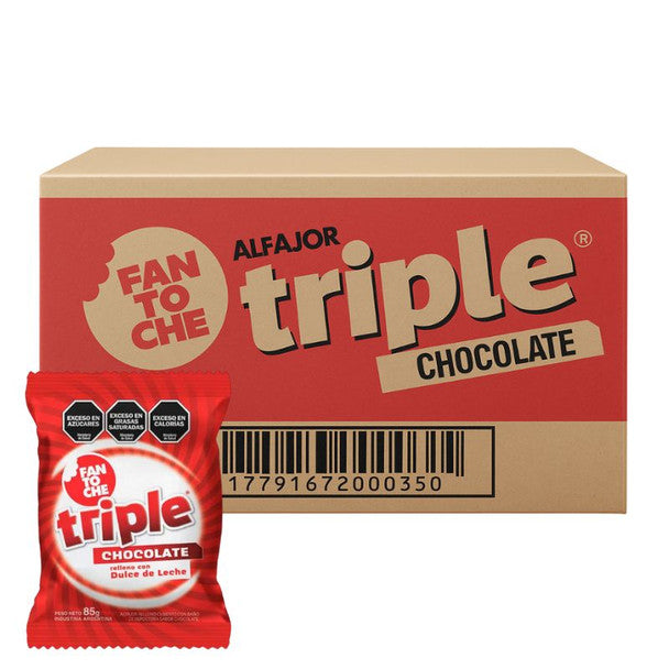 Alfajor Fantoche Triple with Dulce de Leche – Complete Box 24 units x 85 g / 2.99 oz