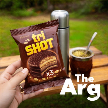 Trishot Triple Alfajor with Peanut Butter & Chocolate Mousse (60g / 2.11 oz)