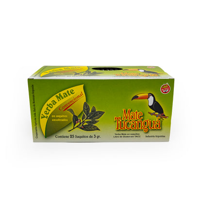 Tucanguá Traditional Mate Cocido Tea Bags | 25 Individually Wrapped Sachets (3g) | Authentic Argentine Yerba Mate