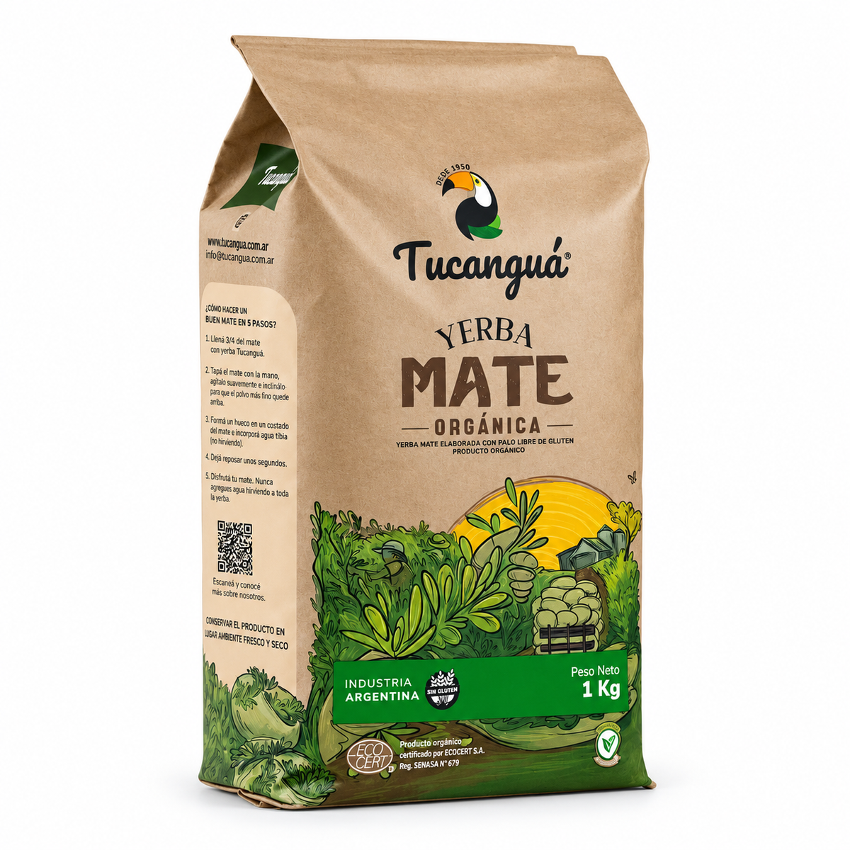 Tucanguá Organic Yerba Mate | 1 kg (2.2 lb) Premium Argentine Mate
