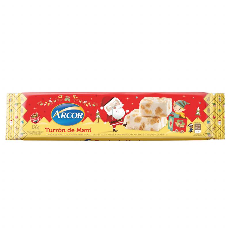 Arcor Turrón de Maní Classic Peanut Christmas Nougat 120 g / 4.23 oz