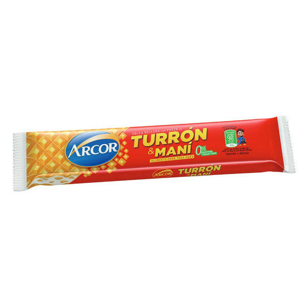 Turrón & Maní Arcor Bar Hard Peanut Cream and Biscuit, 25 g / 0.81 oz