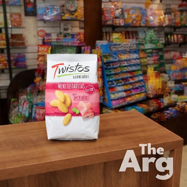 Twistos Mini Baked Toasts Iberian Ham Flavor 40g / 1.41 oz | Crunchy Savory Snack