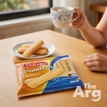 Valente Vainillas Vanilla Ladyfinger Cookies 450g | Argentine Sugar Sprinkled Biscuits (36 Units)
