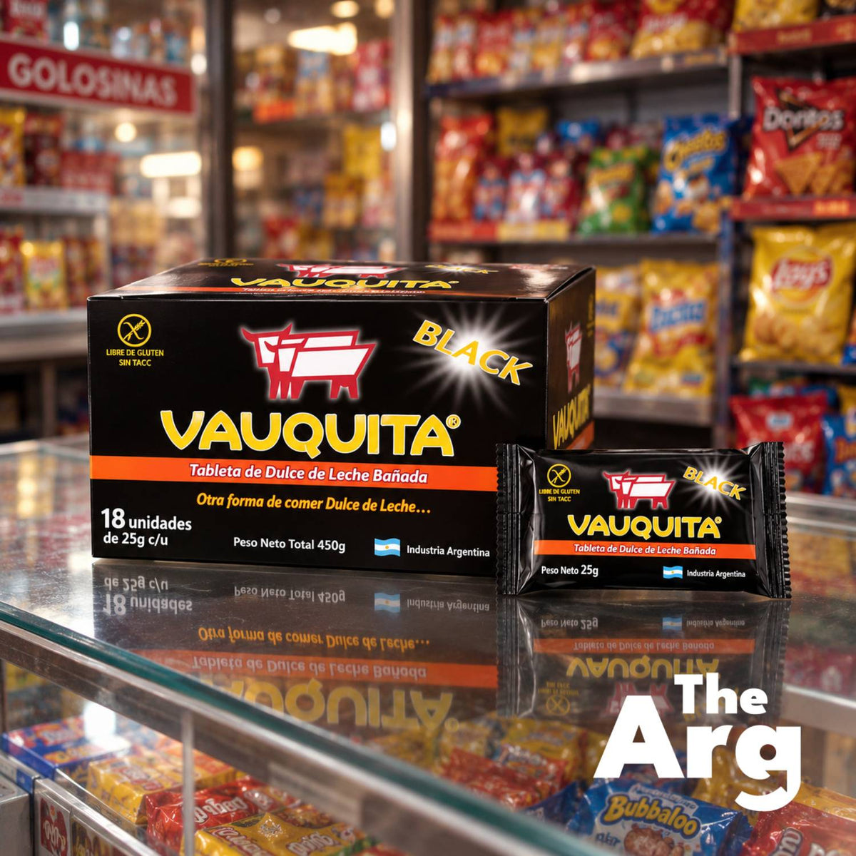 Vauquita Black Dulce de Leche Chocolate 25g x 18