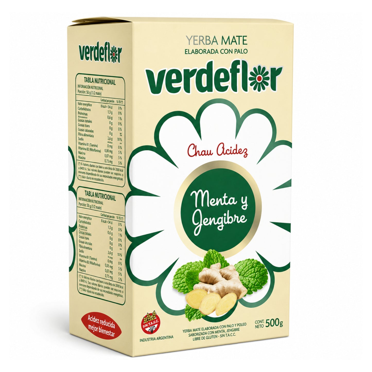 Verdeflor Mint & Ginger Yerba Mate 500 g | Argentine Flavored Yerba Mate with Mint, Ginger & Poleo