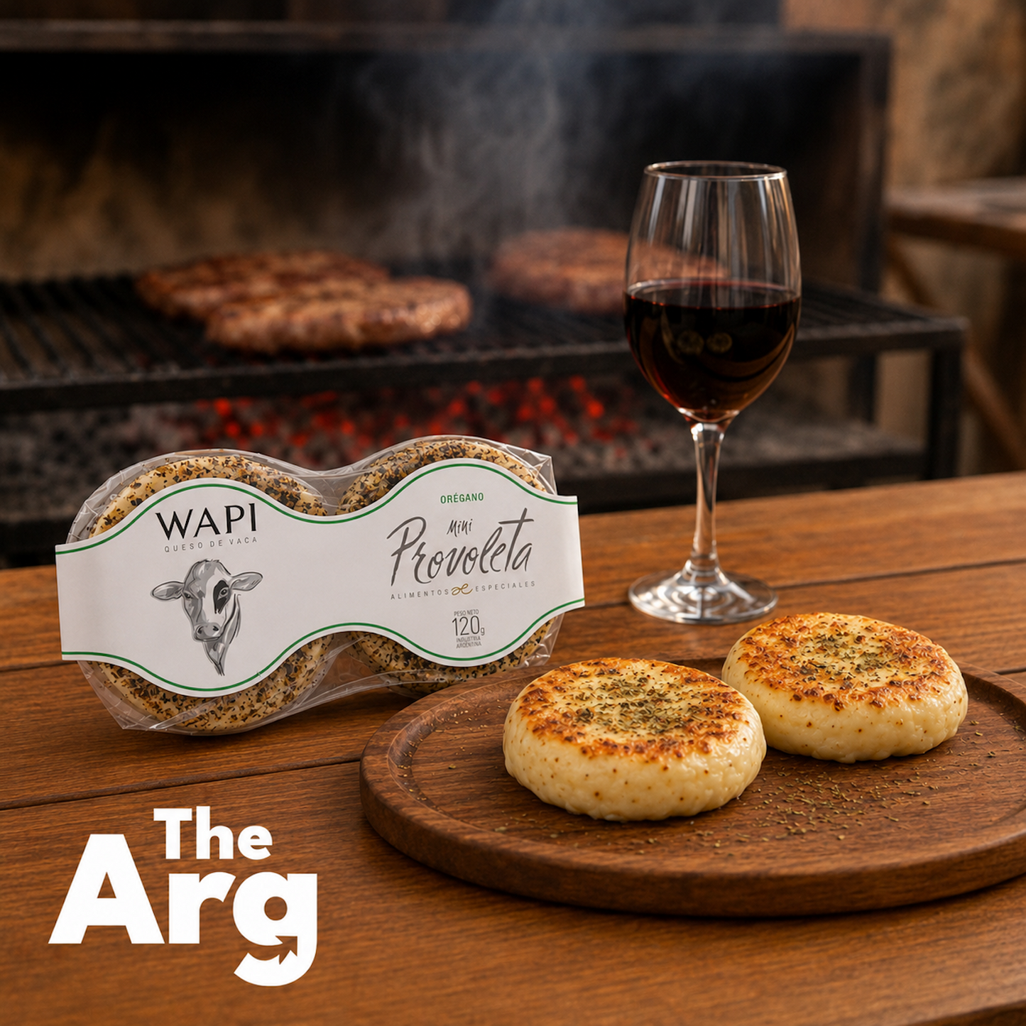 Wapi Mini Provoleta Cheese with Oregano 120g | Argentine Provolone-Style Cheese