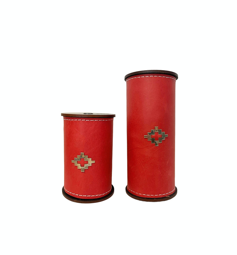 Dispenser Mate Red Leather Set Pampa