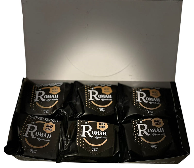 Romah - Dark Chocolate Alfajor with Nuts Filled with Dulce de Leche 12u. 1020g / 2.24lb