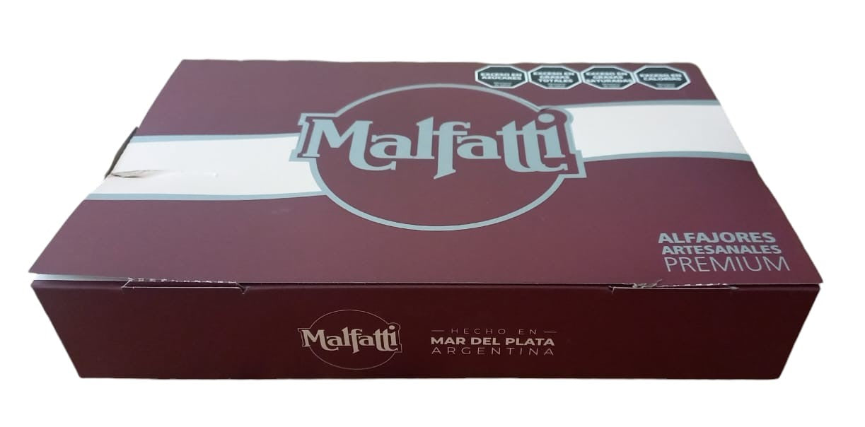 Malfatti Alfajores of Dark Chocolate with Caramel Filling 12u. 1200g/2.64lb