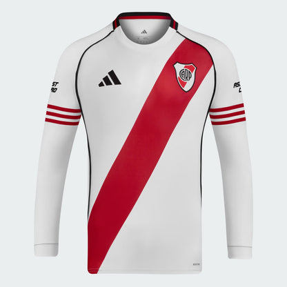 River Plate 25/26 Home Long Sleeved Jersey - Adidas Fan Version for Men