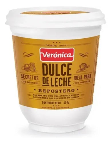 Verónica Repostero Kosher Dulce de Leche 400g | Authentic Argentine Baking Milk Caramel Spread