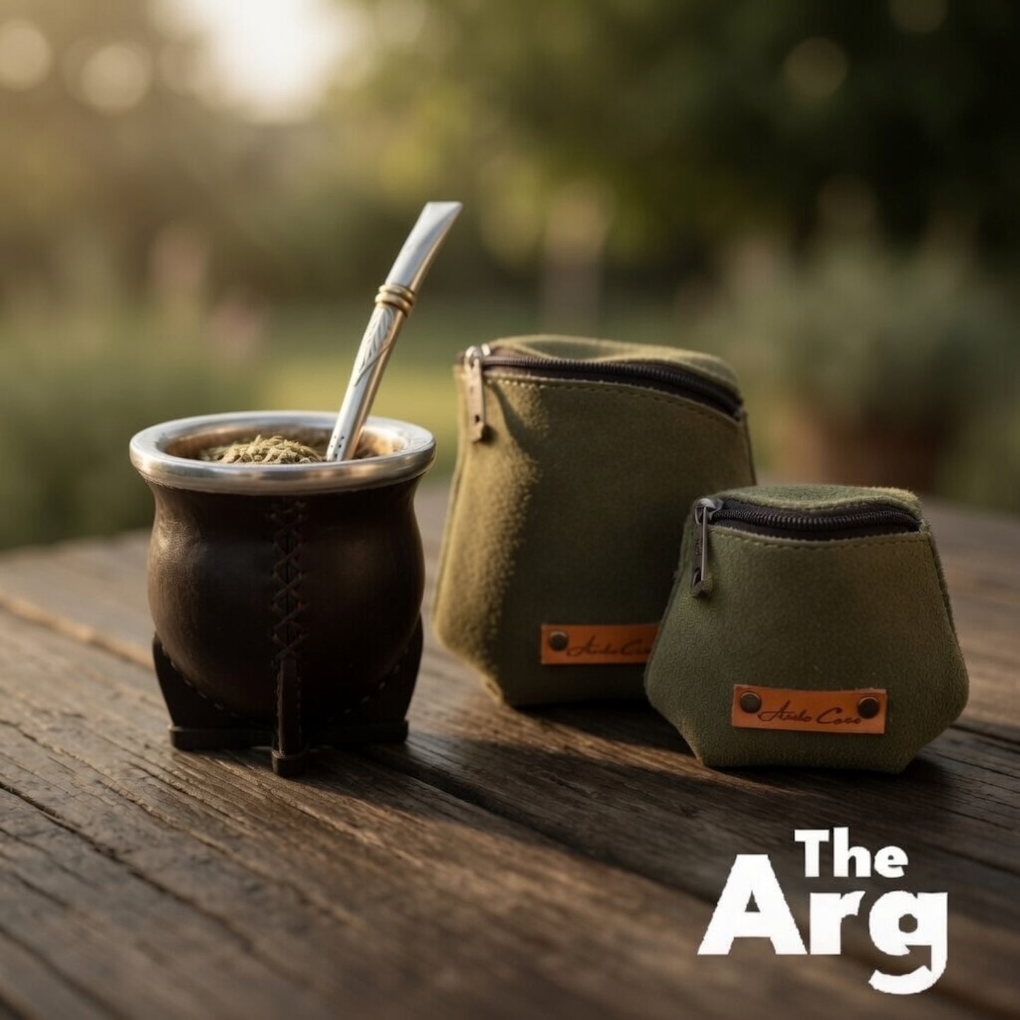 Suede Yerba &amp; Sugar Holder Set | Green | Artisan Mate Accessories