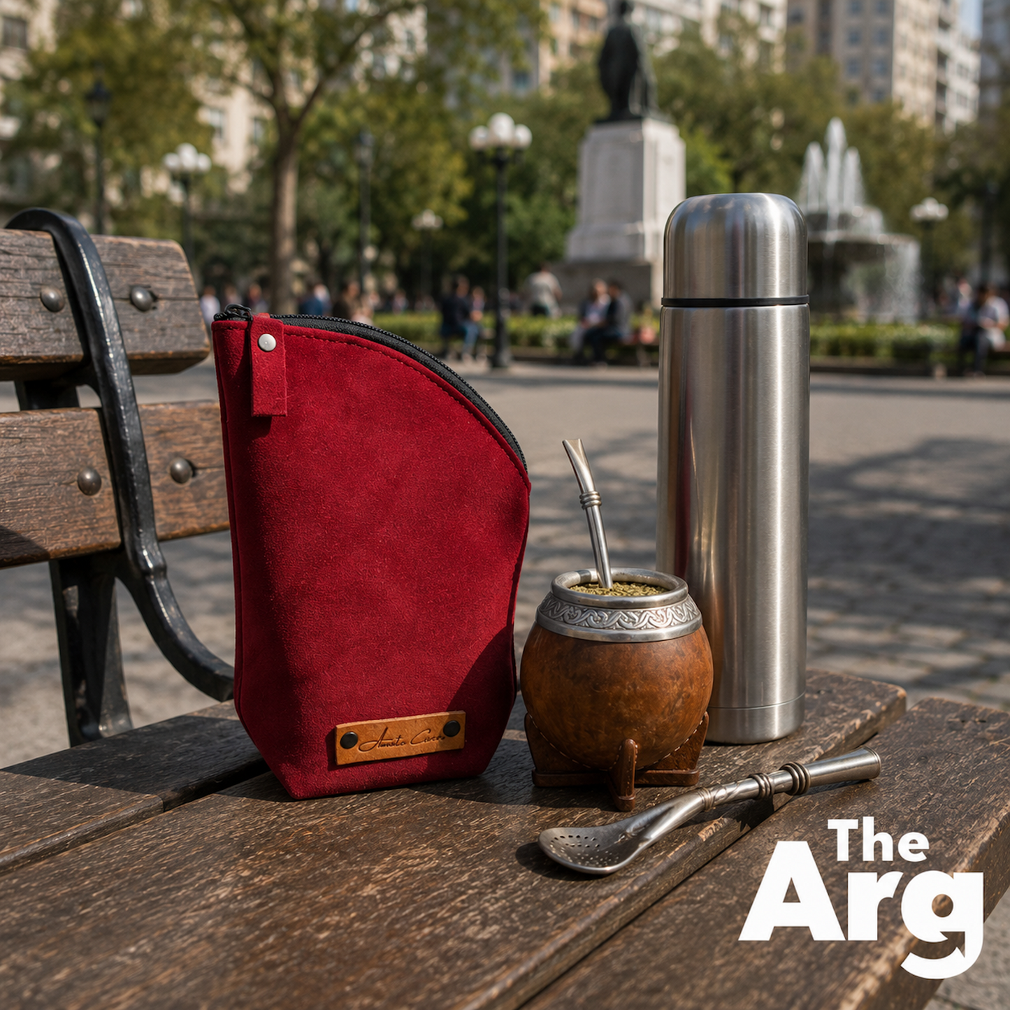 Suede Yerba Mate Holder Burgundy | Premium Yerba Storage Accessory