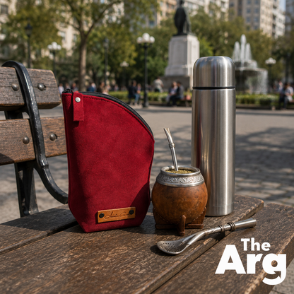 Suede Yerba Mate Holder Burgundy | Premium Yerba Storage Accessory