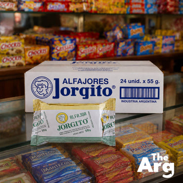 Jorgito Alfajor with Dulce de Leche and Italian Meringue Coating Box of 24