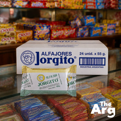 Jorgito Alfajor with Dulce de Leche and Italian Meringue Coating Box of 24