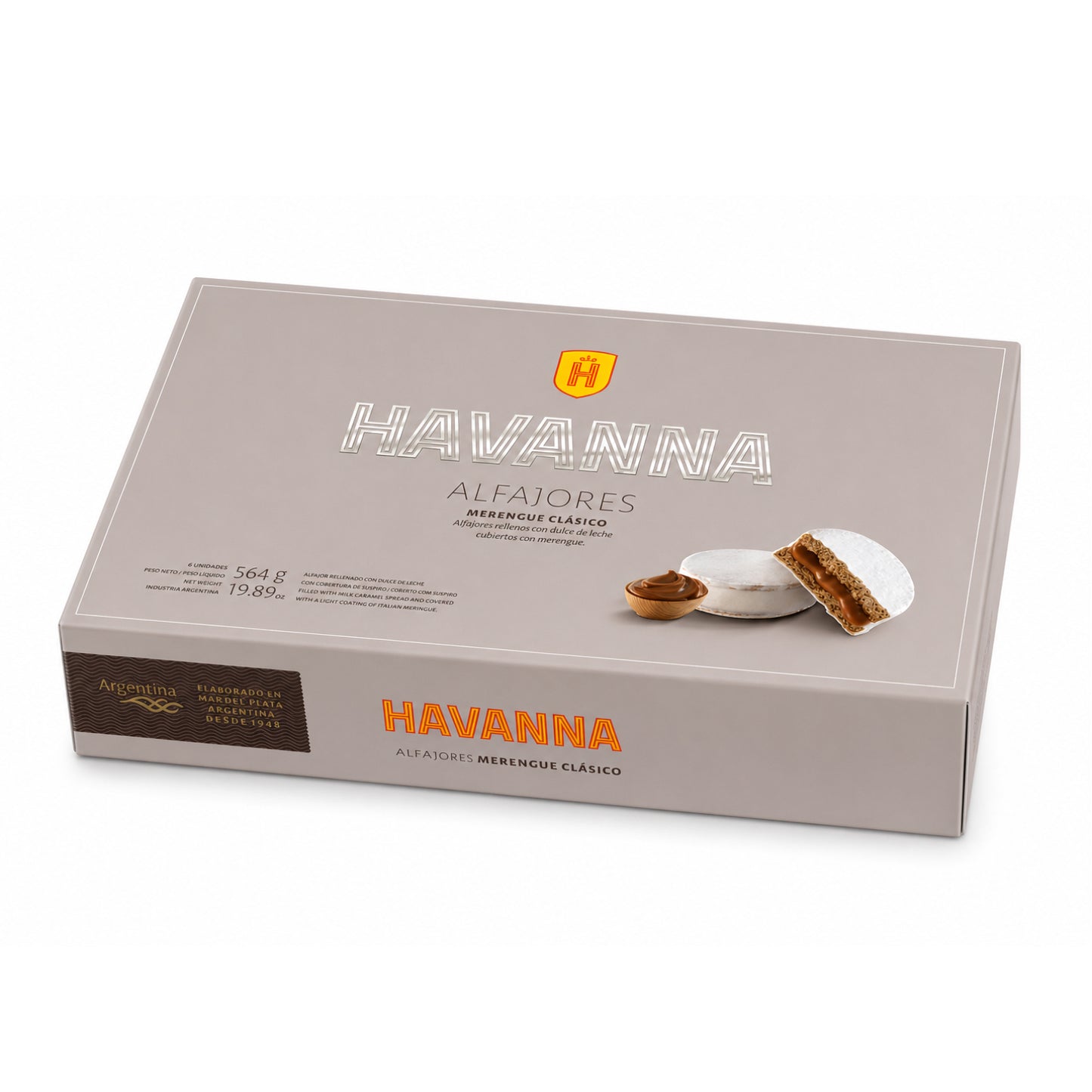 Alfajores Havanna Sugar Coated with Dulce de Leche (box of 12u) 55 g / 1.94 oz