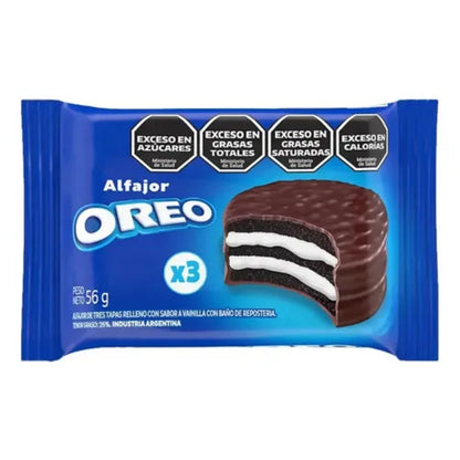 Oreo Triple Alfajor 55g / 2 oz | Argentine Chocolate Cookie with Cream Filling