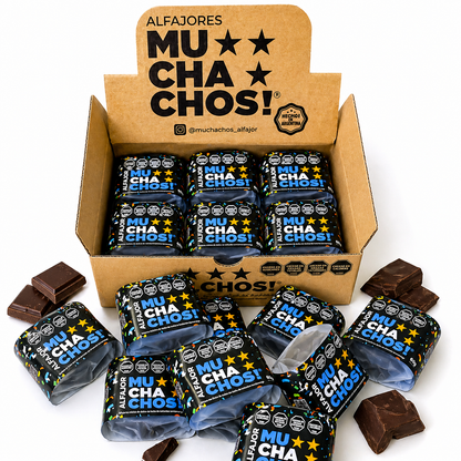 Muchachos Dark Chocolate Alfajores Box of 12 – Argentine Dulce de Leche Cookies 720 g