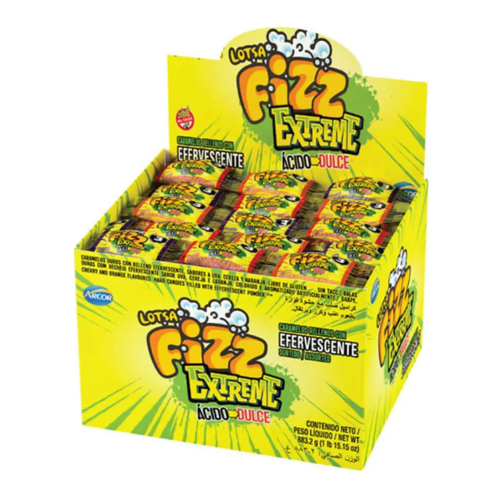 Arcor Fizz Extreme Sour Hard Candies Box of 48 | 850 g / 29.9 oz
