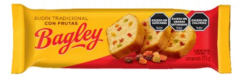 Bagley Premium Budín Tradicional con Frutas Classic Pound Cake with Fruits Premium, 215 g / 7.6 oz