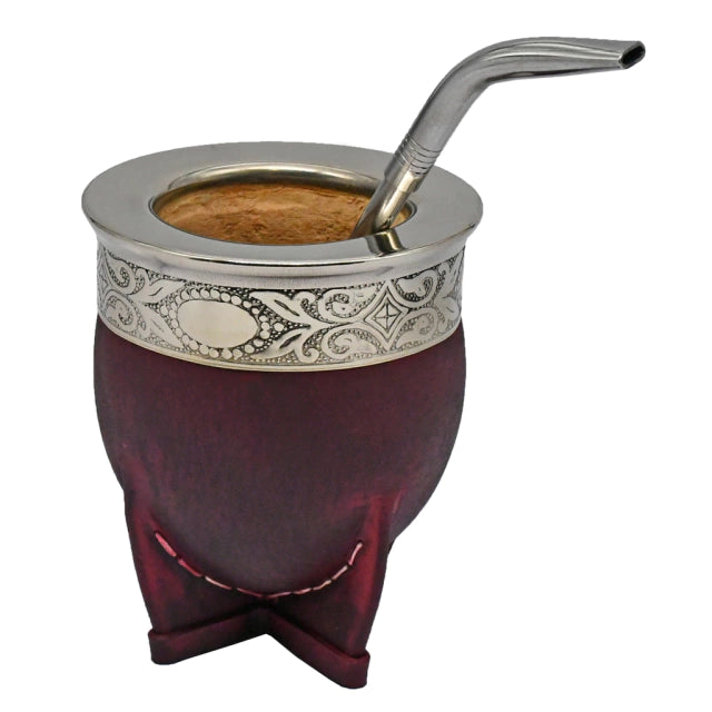 SOR Burgundy Imperial Mate Uruguayian Style with Straw