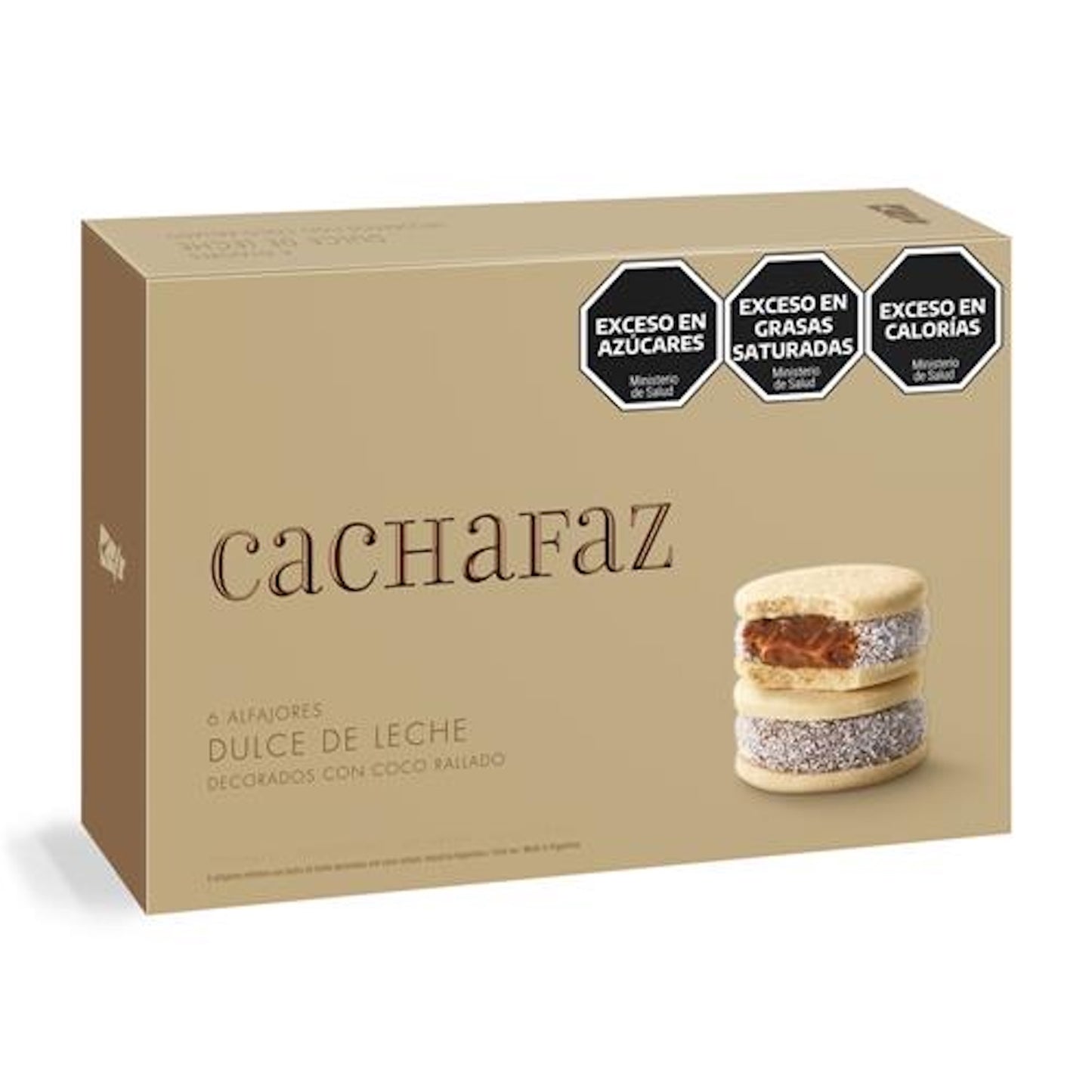 Cachafaz Cornstarch Alfajores with Shredded Coconut Box of 6 | 456g Argentine Dulce de Leche Cookies