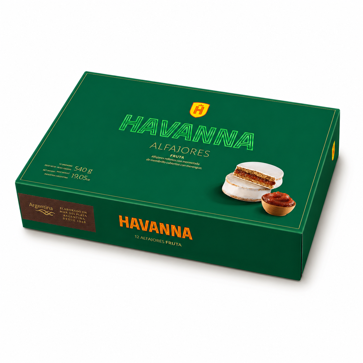 Alfajor Havanna Fruta Italian Meringue Merengue with Quince Jelly 12 units 612 g / 1.34 lb