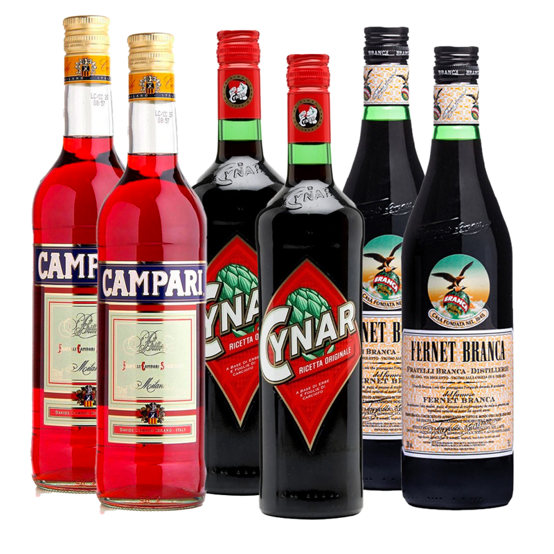 Cocktail Mix 2 - Campari - Cynar - Fernet Branca.