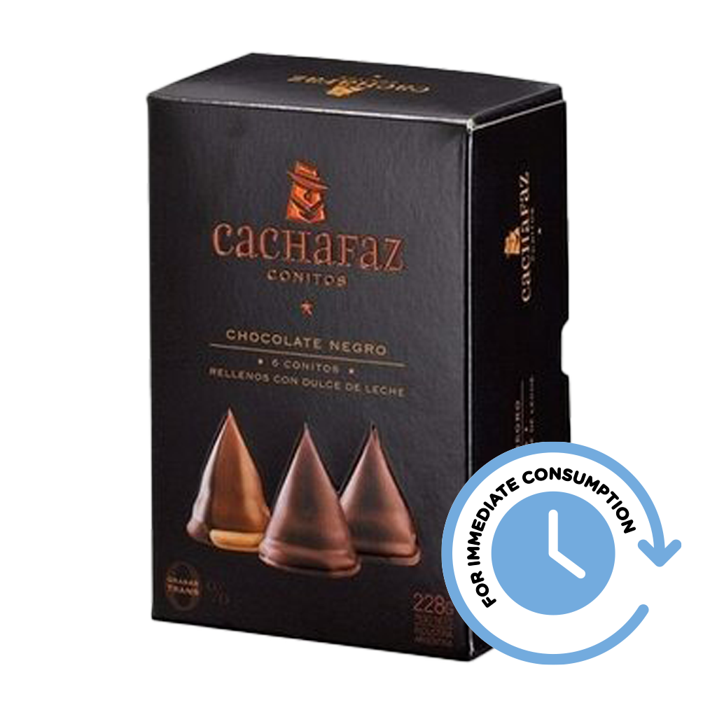 SALE Cachafaz Conitos Covered Cone Cookies Filled with Dulce de Leche and Milk Chocolate 6 units 228 g / 8 oz